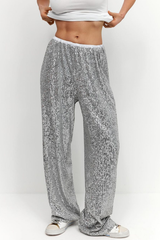 Amara Sequin Pants In Silver