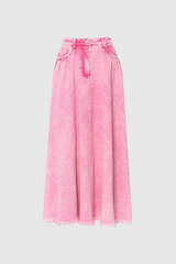 Ayleen Maxi Denim Skirt In Pink