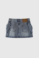 Badane Bow Short Denim Skirt