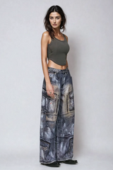 Bahram Print Wide Jeans