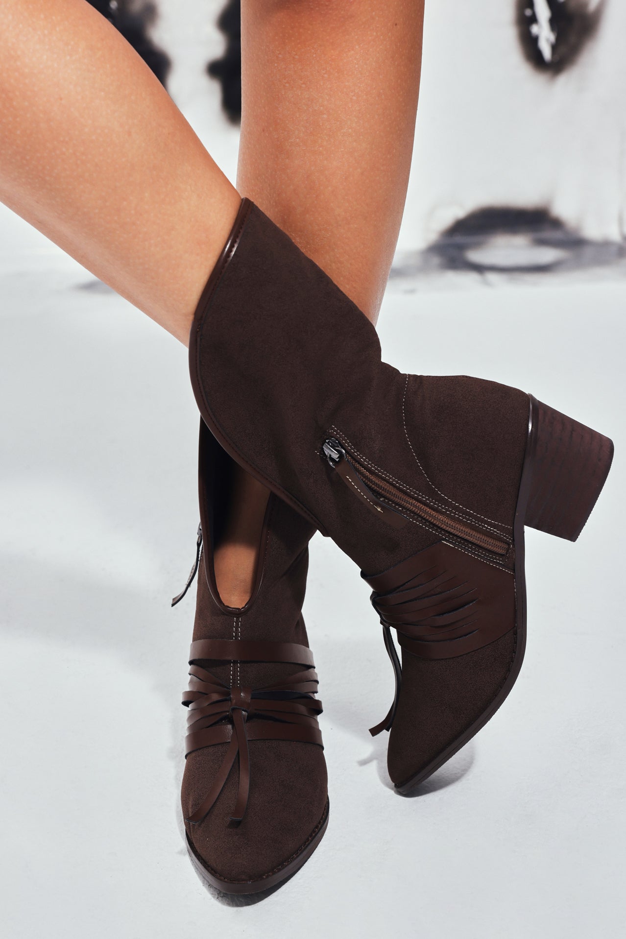 Bette Lace Up Split Boots