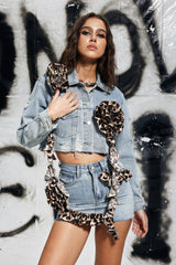 Darcy Flower Fringe Denim Jacket