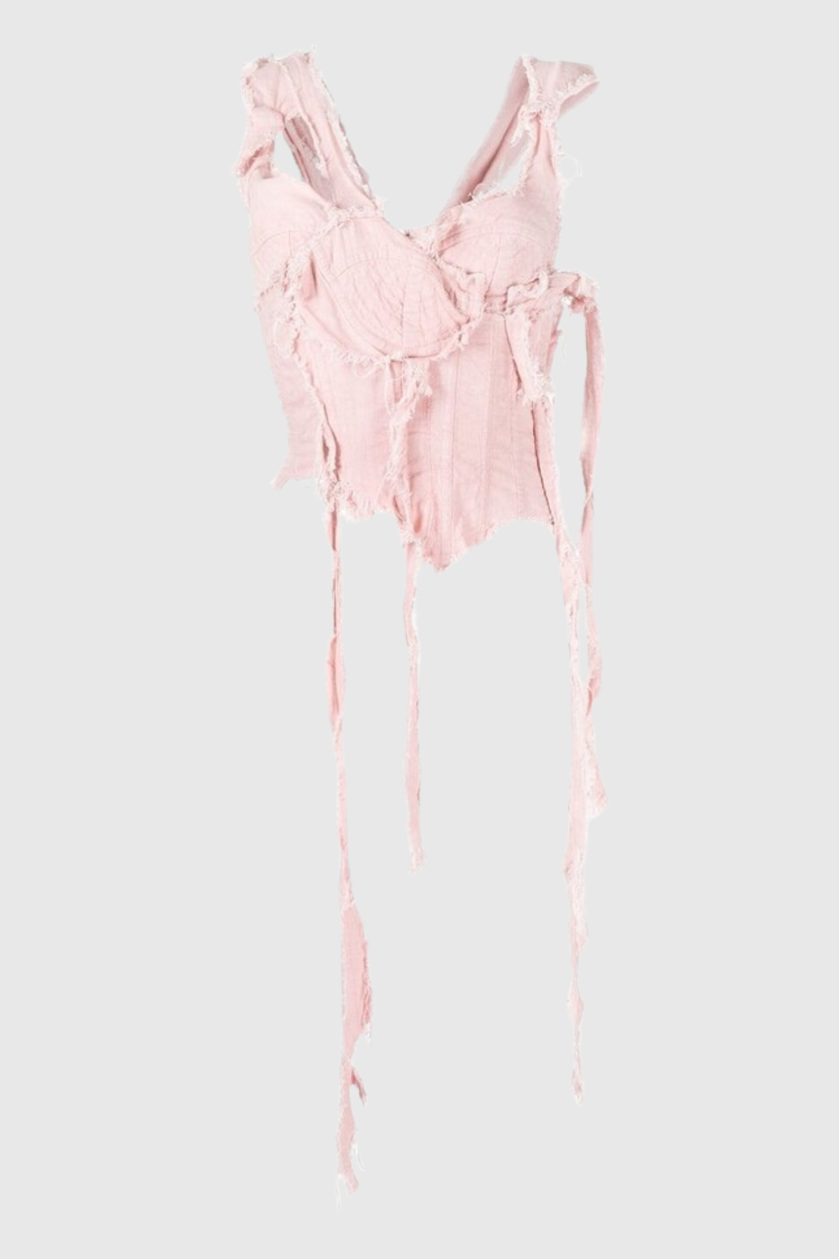 Flora Fringe Corset Top In Pink