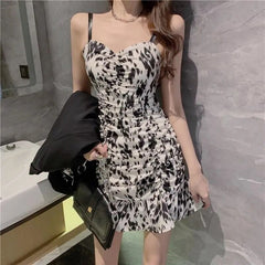 Mini Short Bag Hip Bandage Slip Sleeveless Suit Sexy Women's Dresses Vintage Bodycon Wrap Tunics Summer Light Dress Backless