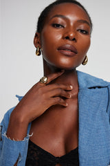 Henley Glossy Drop Rings In Gold