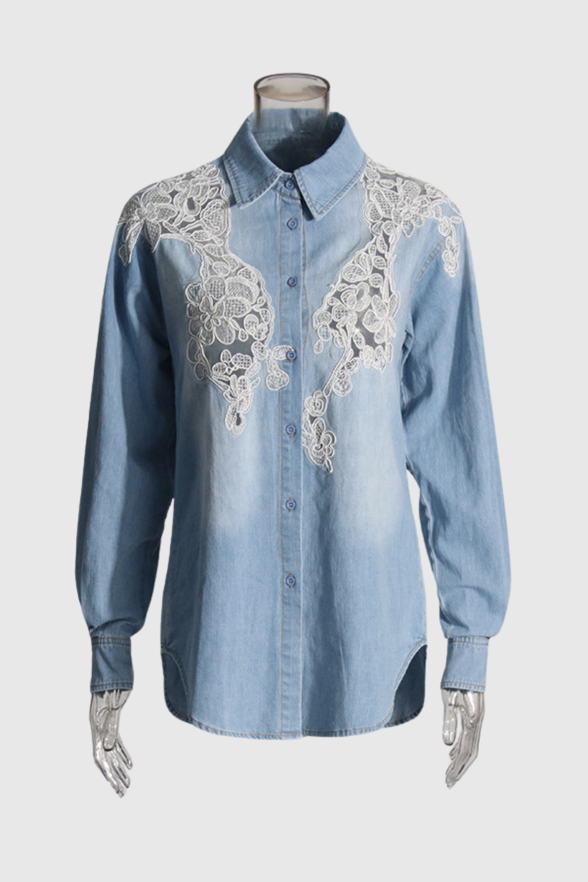 Henry Lace Ombre Denim Shirt