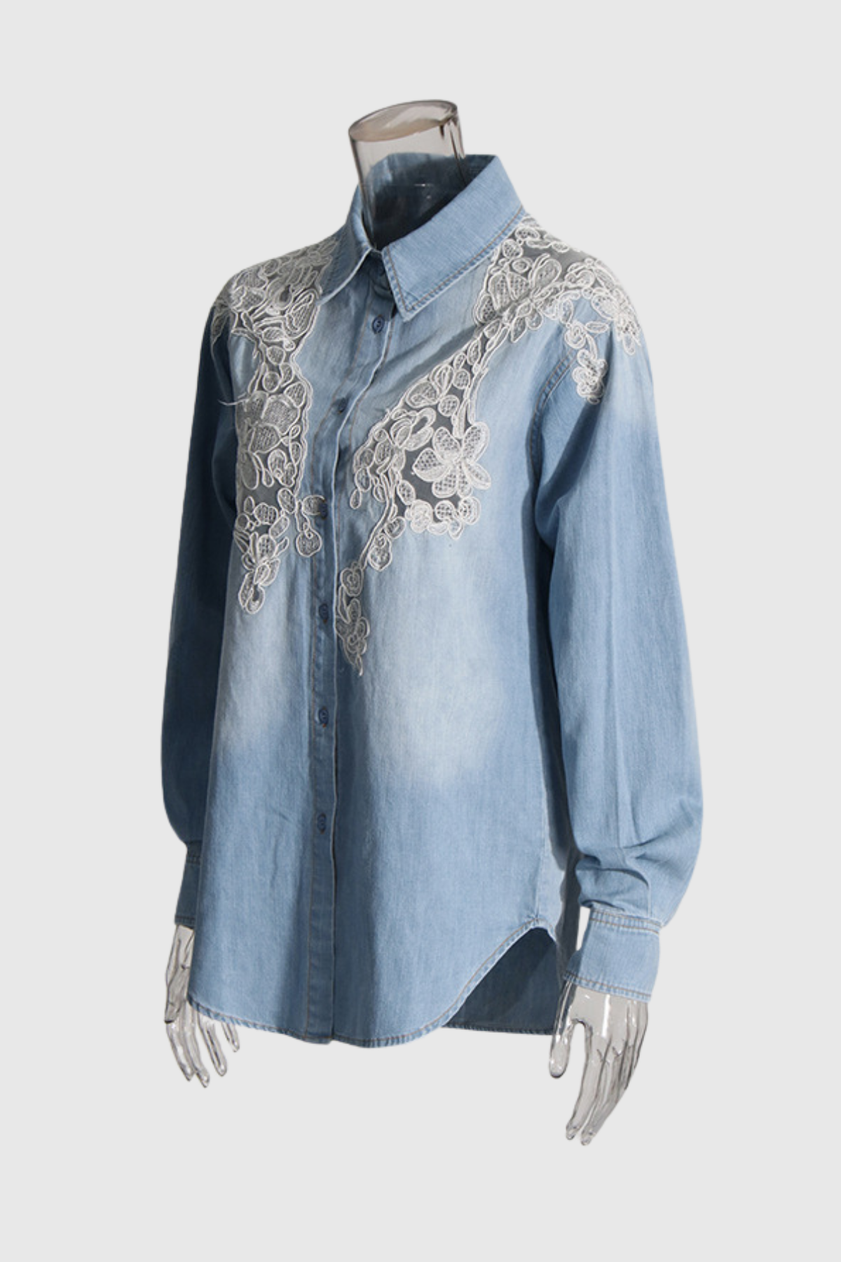 Henry Lace Ombre Denim Shirt