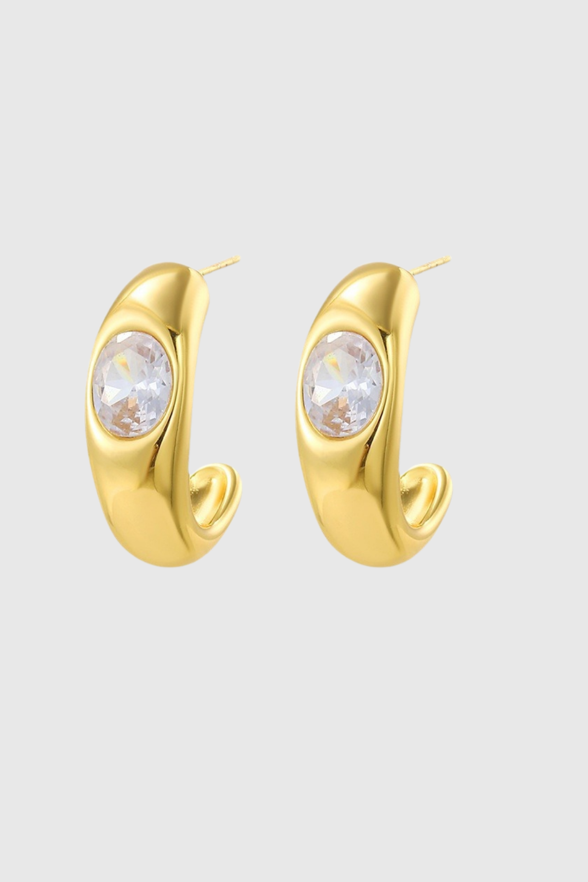 Jamie Metal Ring Rhinestone Embellished Earrings