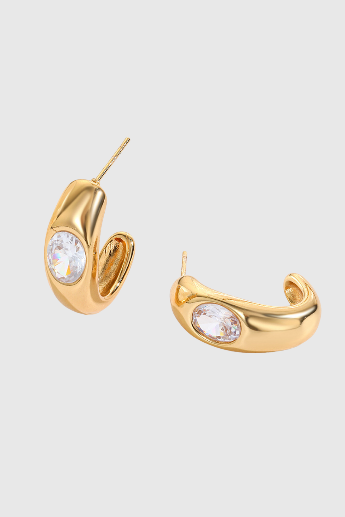 Jamie Metal Ring Rhinestone Embellished Earrings