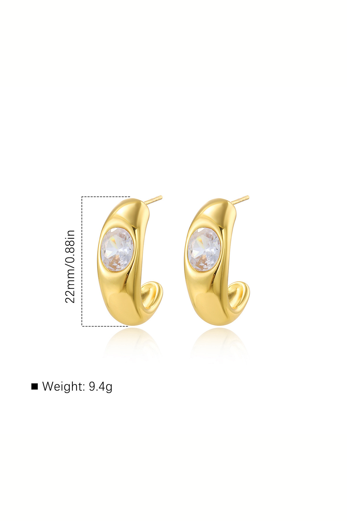 Jamie Metal Ring Rhinestone Embellished Earrings