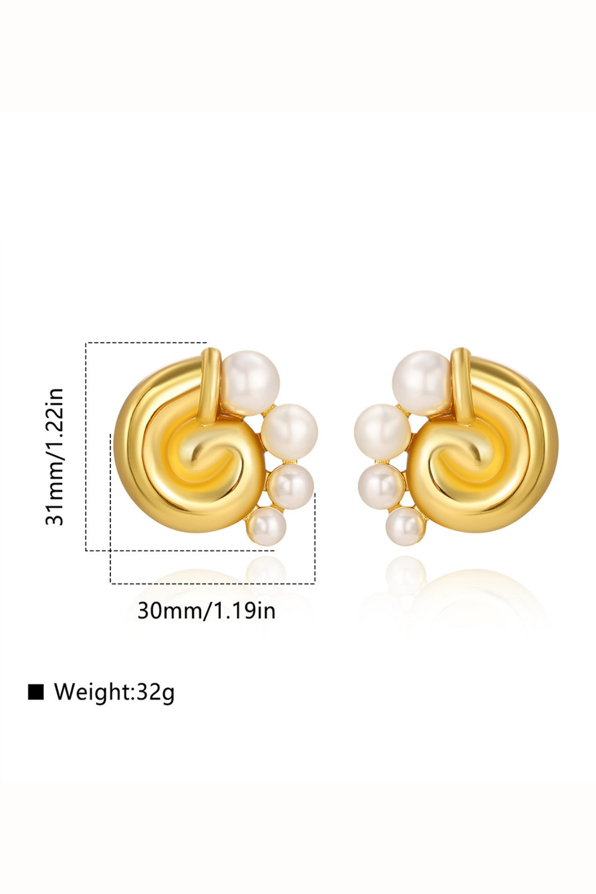 Jayleen Whorl Pearl Earrings In Gold