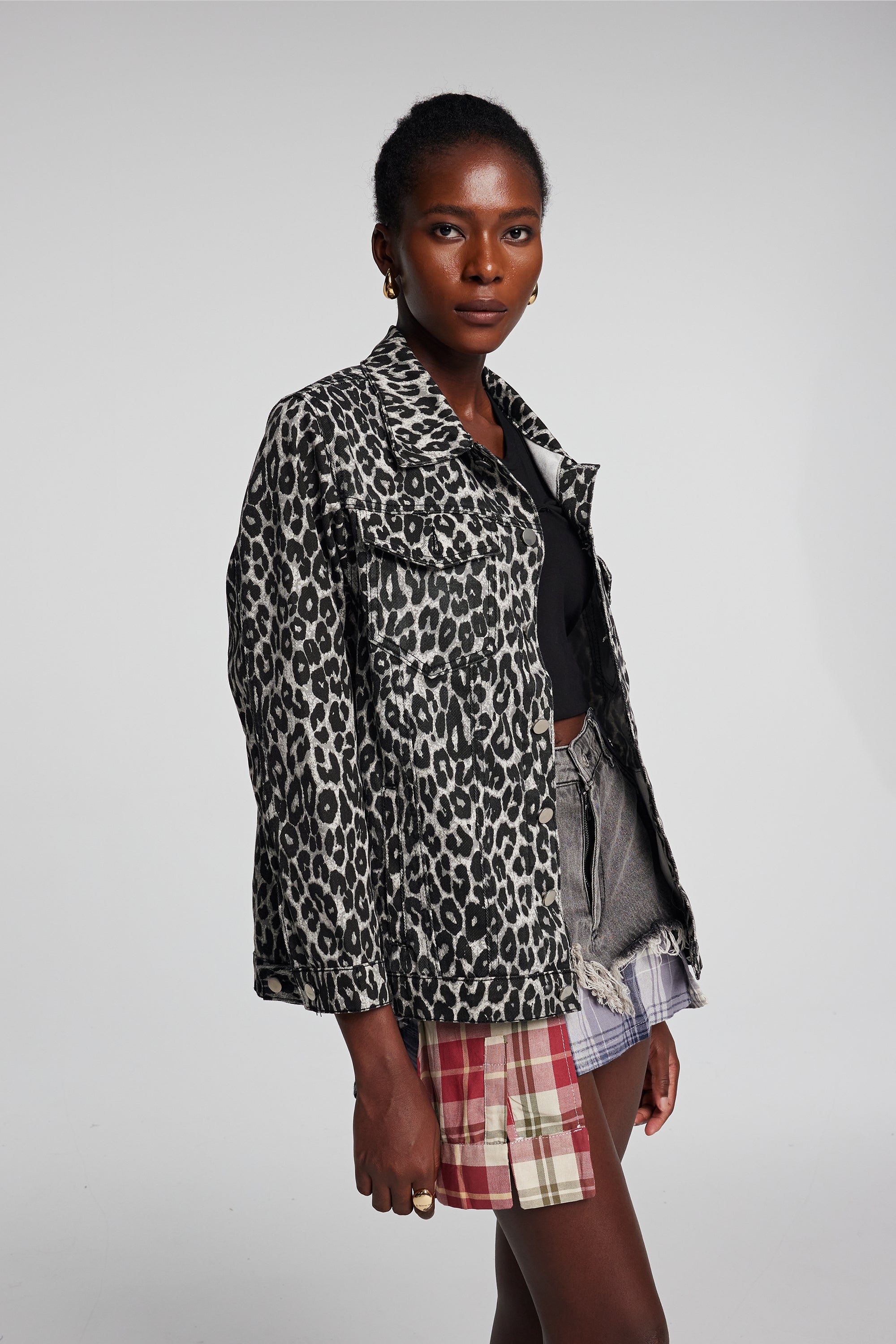 Kensley Leopard Denim Jacket