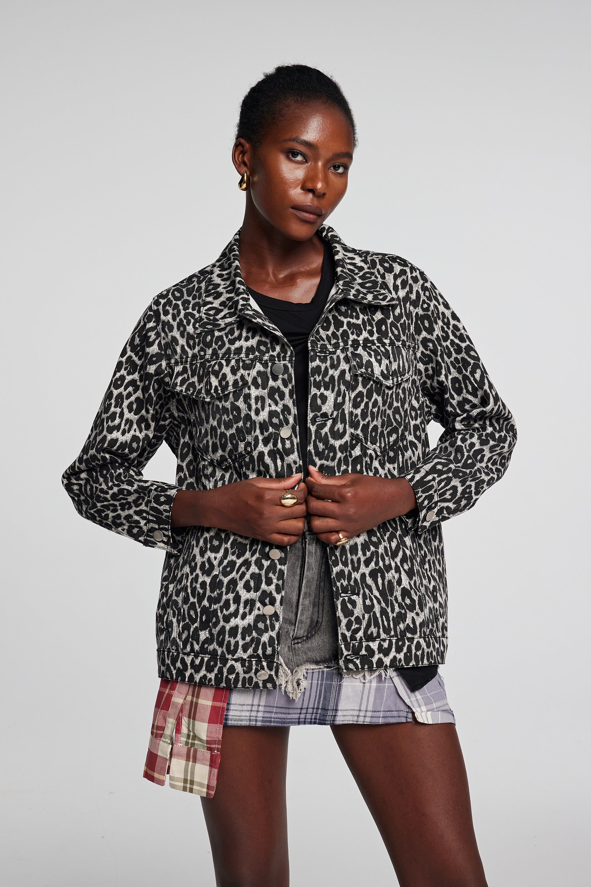 Kensley Leopard Denim Jacket