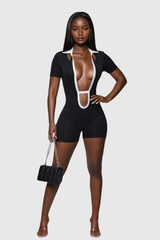 Kriti Cutout Backless Short Sleeve Jumpsuit