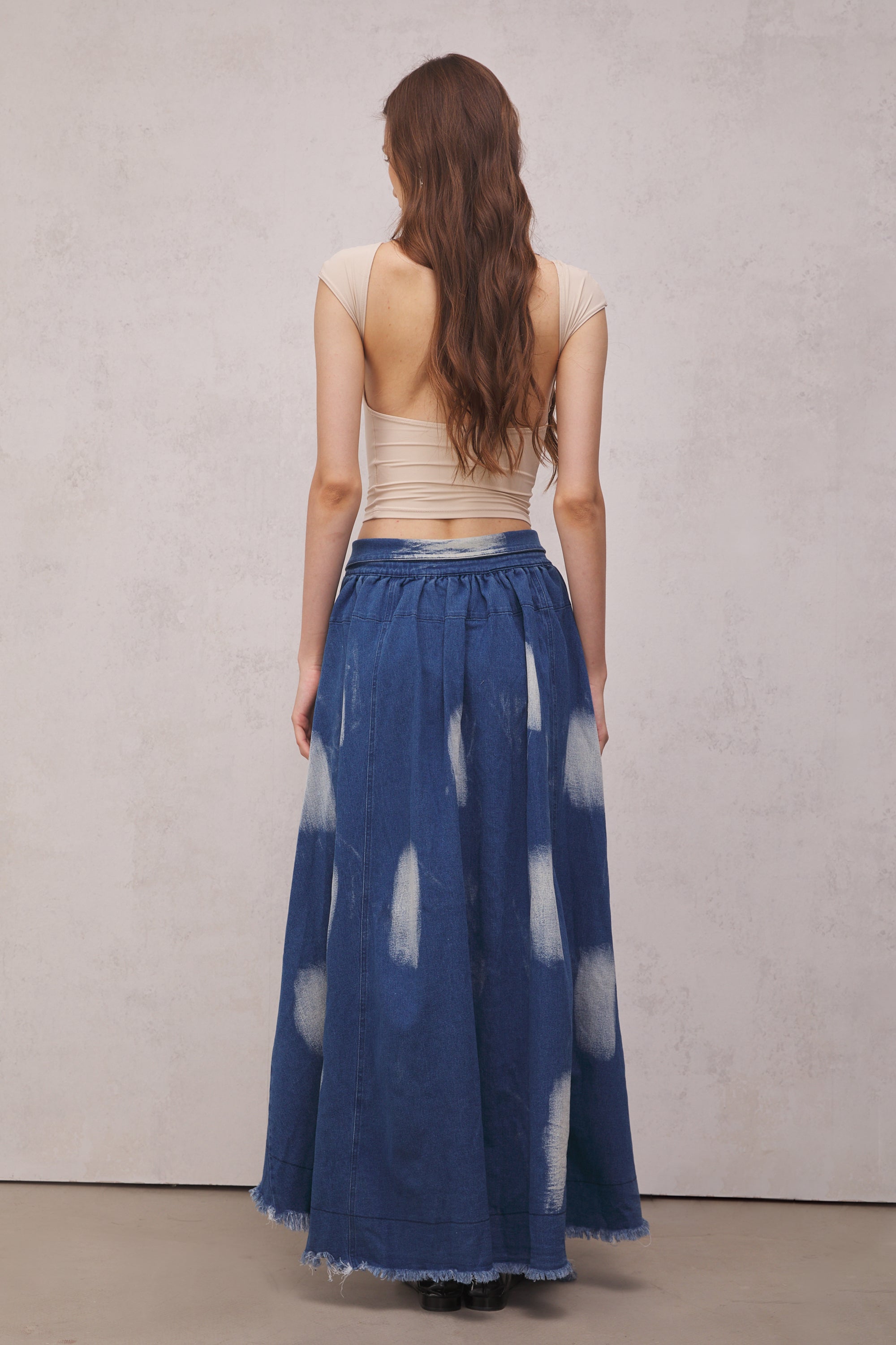 Lara Tie Dye Lace Up Maxi Skirt