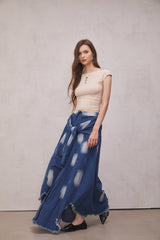 Lara Tie Dye Lace Up Maxi Skirt