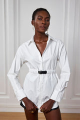 Laylani Buckle Ruch Lapel Shirt