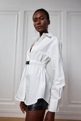 Laylani Buckle Ruch Lapel Shirt