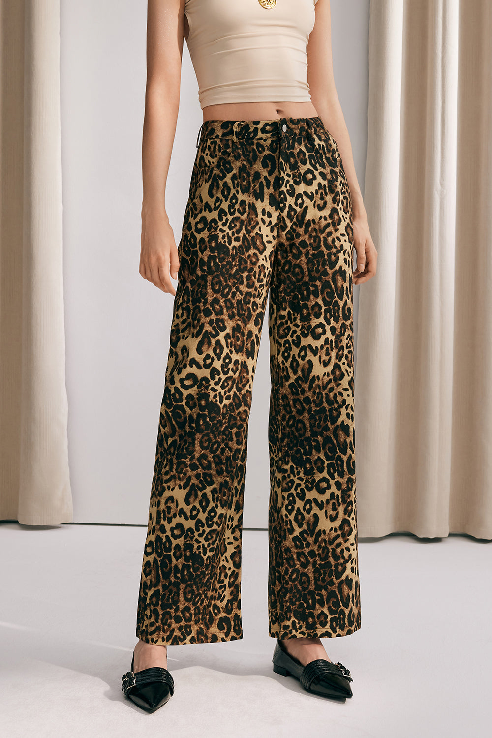 Loretta Low Rise Leopard Pants