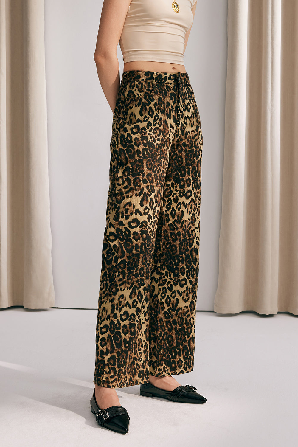 Loretta Low Rise Leopard Pants