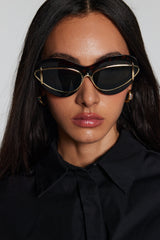 Maddie Leopard Metal Sunglasses