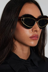 Maddie Leopard Metal Sunglasses