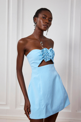 Natalia Strapless Rose Mini Dress