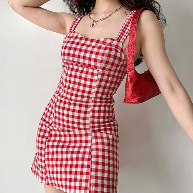 Ifomat Edna Checkered Mini Dress