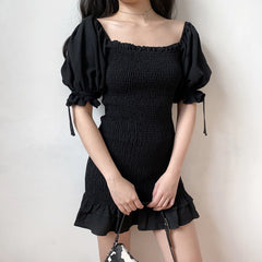 Ifomat Emilia Ruffle Puff Sleeve Dress