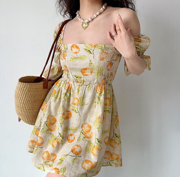 Ifomat Sweet Clementine A-Line Dress