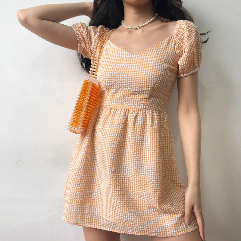 Ifomat Delilah Gingham Puff Dress