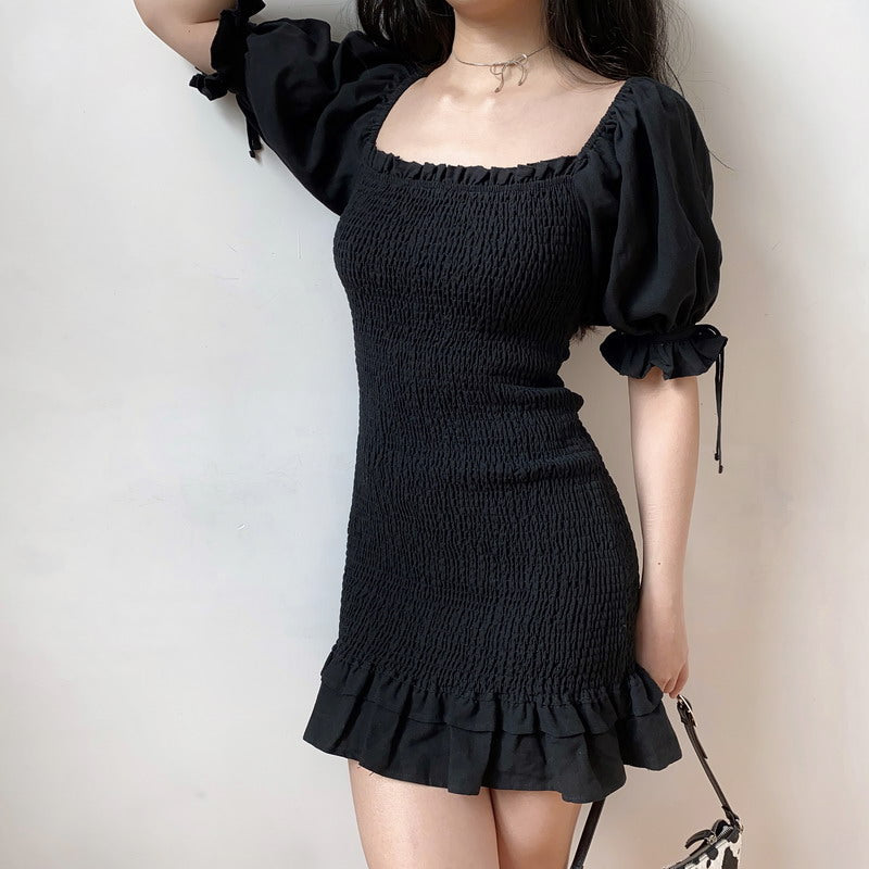 Ifomat Emilia Ruffle Puff Sleeve Dress