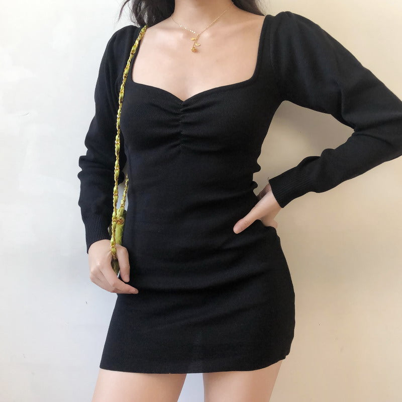 Ifomat Oxford Longsleeve Knit Dress