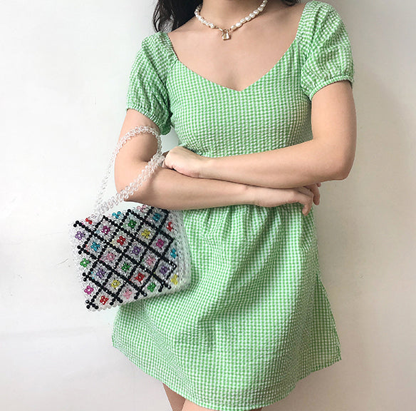 Ifomat Delilah Gingham Puff Dress