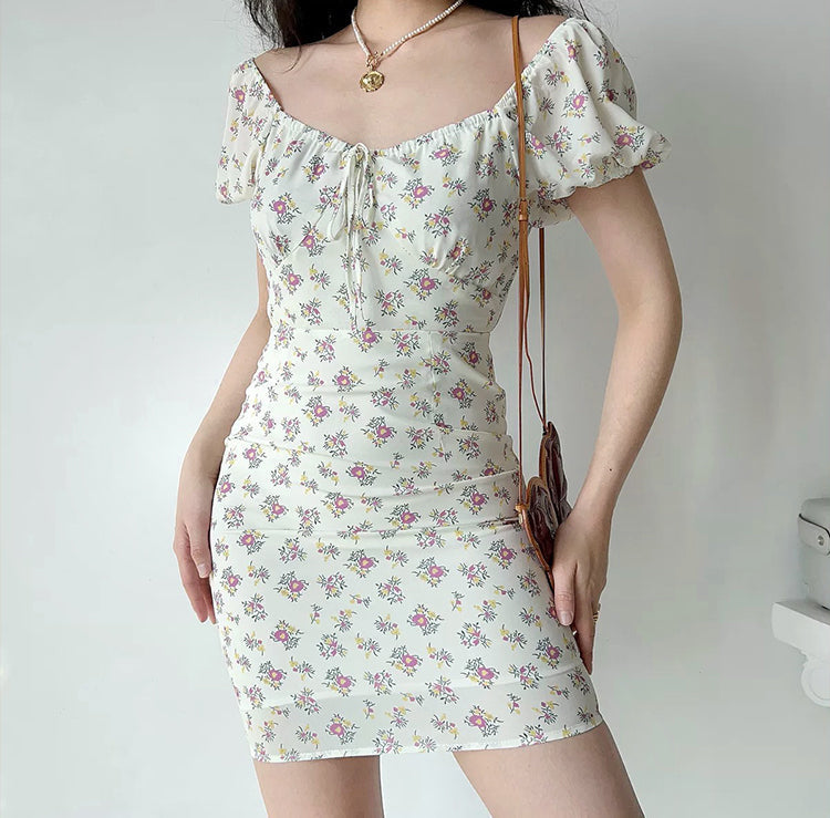 Ifomat Flower Bebe Puff Dress