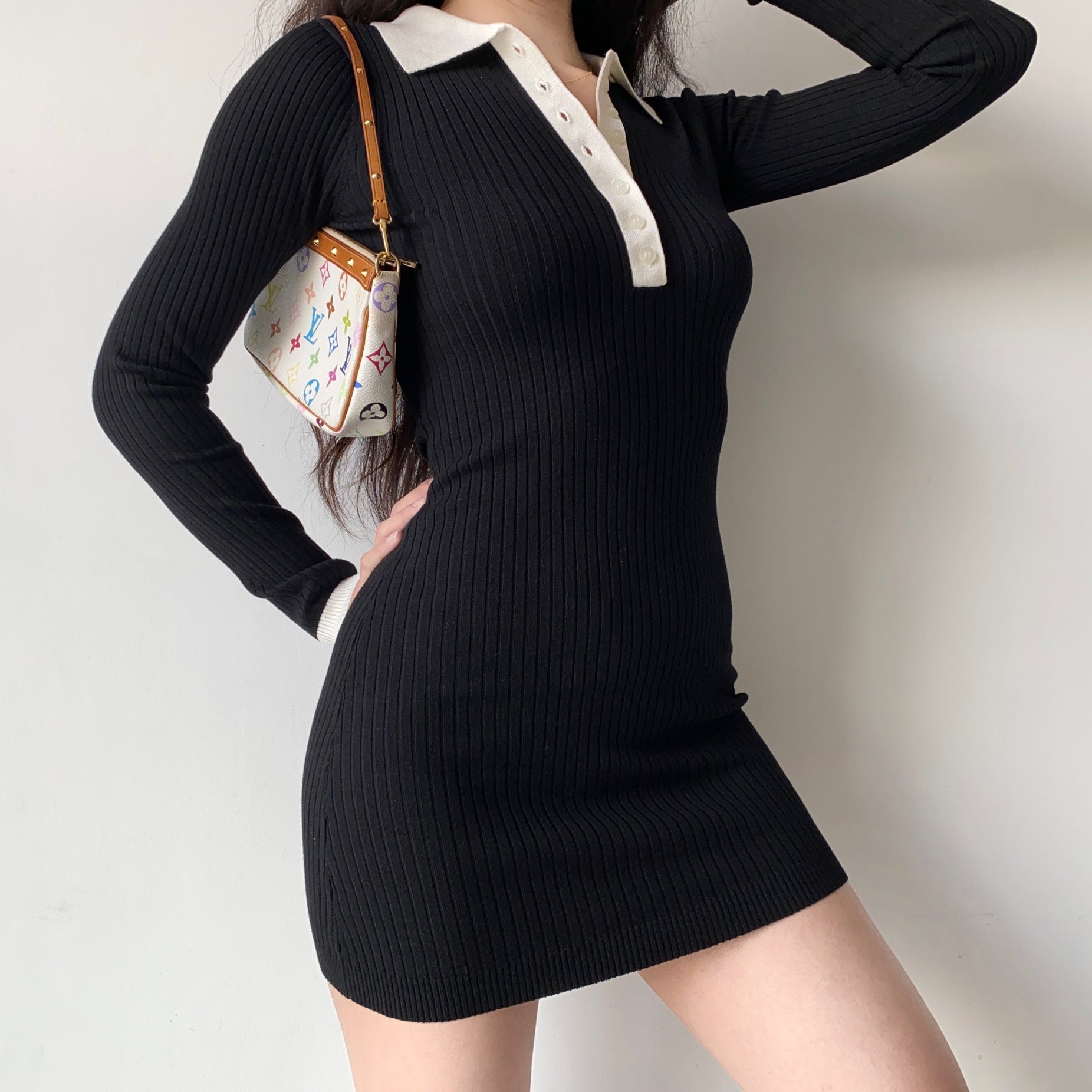 Ifomat Perfect Match Knit Polo Dress