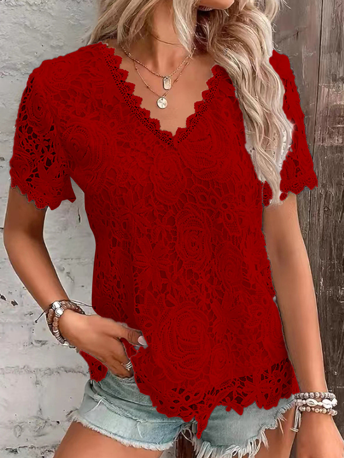 Marry Me Lace Short Sleeve Top - 3 Colors