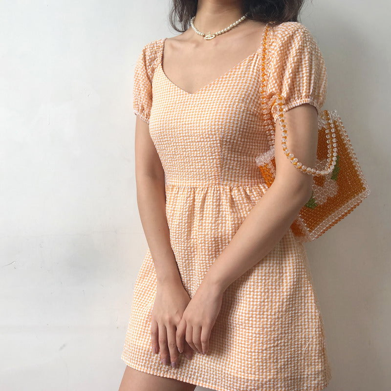 Ifomat Delilah Gingham Puff Dress