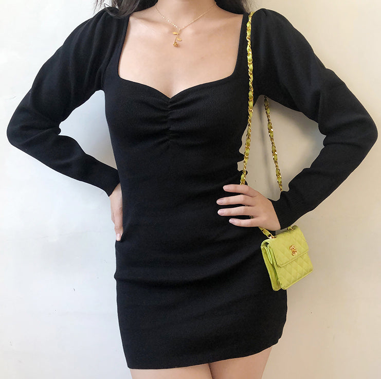 Ifomat Oxford Longsleeve Knit Dress