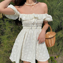 Ifomat Bohemian Ruffled Floral Dress