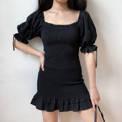 Ifomat Emilia Ruffle Puff Sleeve Dress