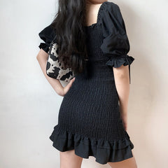 Ifomat Emilia Ruffle Puff Sleeve Dress