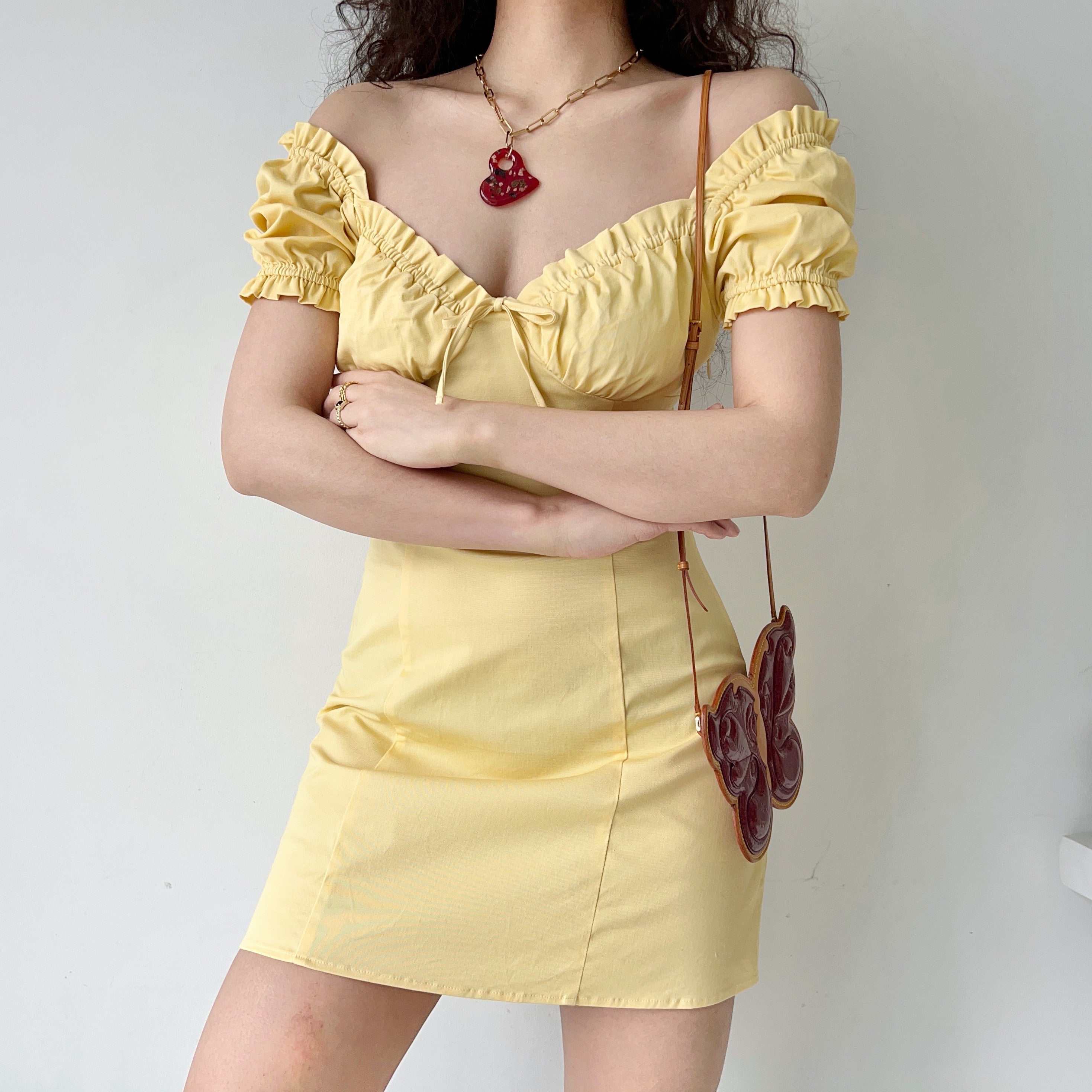 Ifomat Lemon Drop Puff Dress