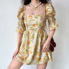 Ifomat Sweet Clementine A-Line Dress