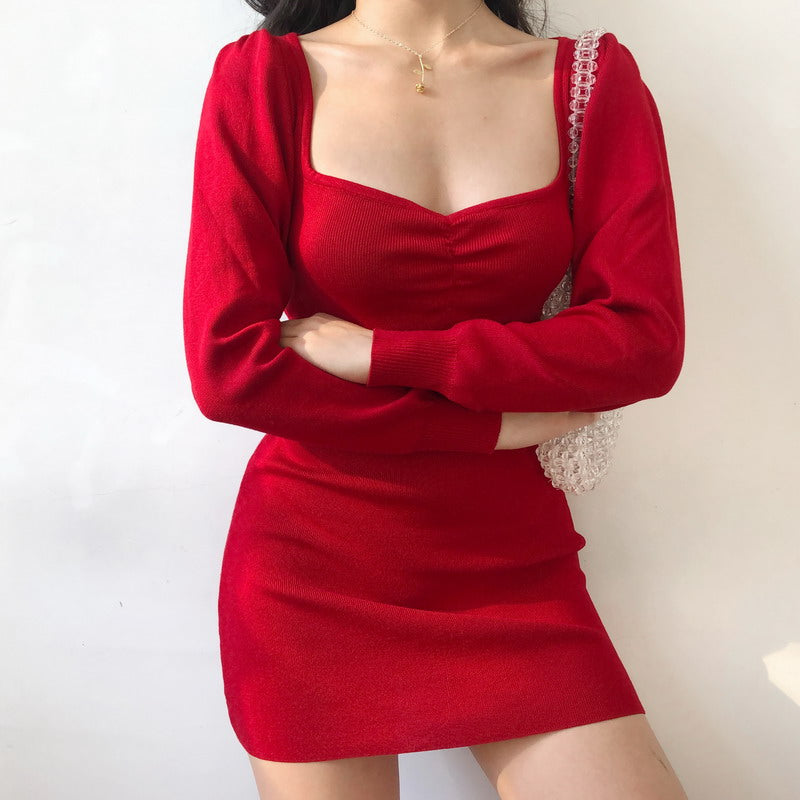 Ifomat Oxford Longsleeve Knit Dress