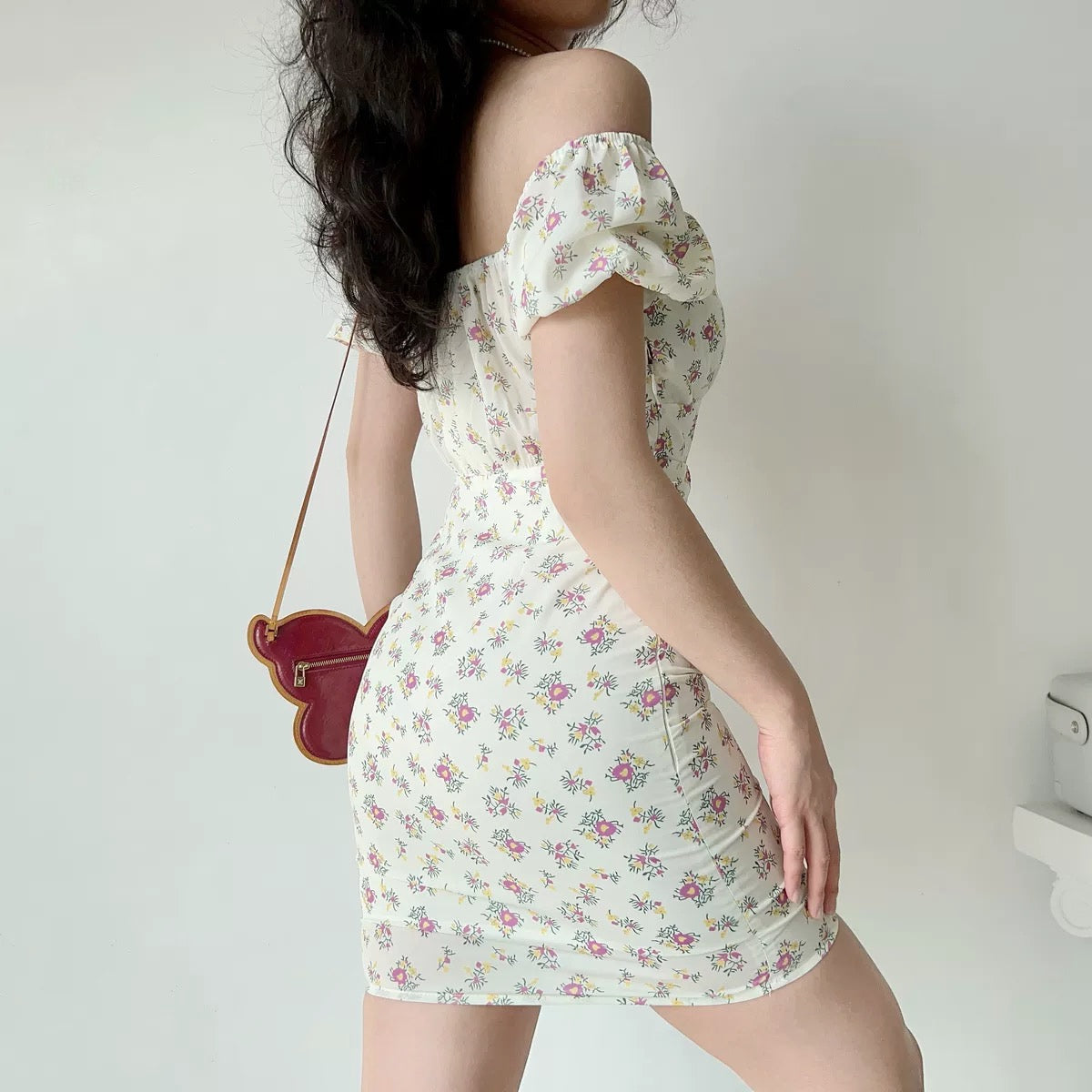 Ifomat Flower Bebe Puff Dress