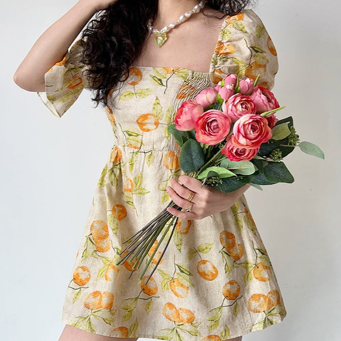 Ifomat Sweet Clementine A-Line Dress