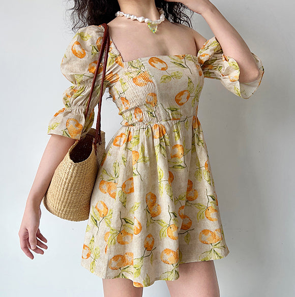 Ifomat Sweet Clementine A-Line Dress