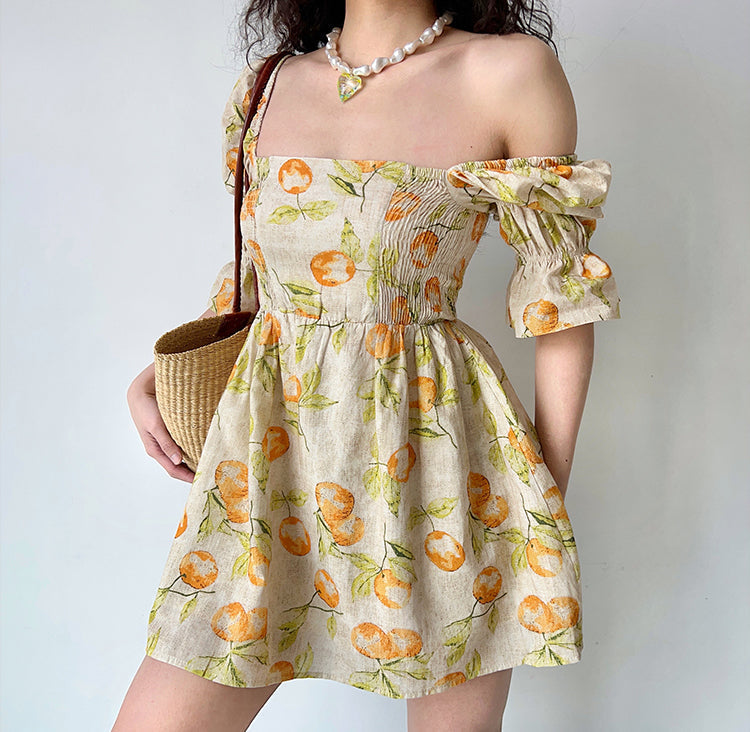 Ifomat Sweet Clementine A-Line Dress