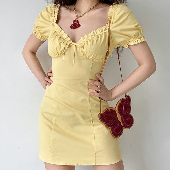 Ifomat Lemon Drop Puff Dress